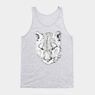 Drawing conversion of a Cougar's face Tank Top